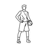 baloncesto jugador actitud personaje vector ilustración para rebaja