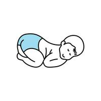 Cute Baby Sleeping Vector Design