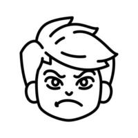 Boy Showing Face Expression Emotions Avatars Monoline Design Artwork vector