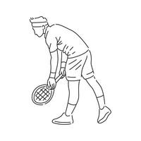 Tennis Player Sports Athlete Pose Vector Illustration