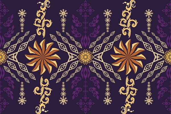 Geometric ethnic oriental traditional art pattern.Figure tribal embroidery style.Design for background,wallpaper,clothing,wrapping,fabric,element,,vector illustration.