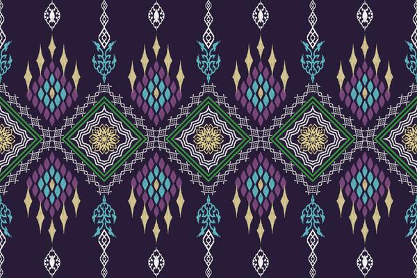 Geometric ethnic oriental traditional art pattern.Figure tribal embroidery style.Design for background,wallpaper,clothing,wrapping,fabric,element,,vector illustration.