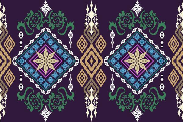 Geometric ethnic oriental traditional art pattern.Figure tribal embroidery style.Design for background,wallpaper,clothing,wrapping,fabric,element,,vector illustration.
