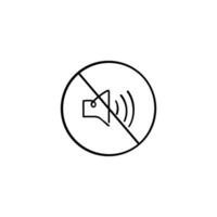 No sonido línea estilo icono diseño vector