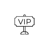 VIP firmar línea estilo icono diseño vector