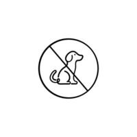 No perro línea estilo icono diseño vector