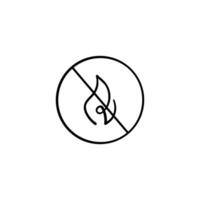 No fuego línea estilo icono diseño vector