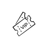 VIP Ticket Line Style Icon Design vector