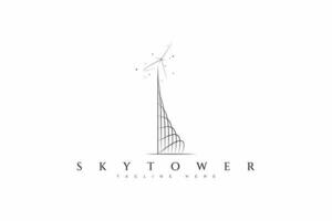 resumen cielo torre edificio rascacielos negocio empresa logo Departamento oficina horizonte pueblo vector