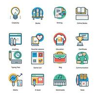 Flat Design Vector Icons of Creative Education