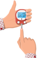 testen bloed glucose concept. glucometer png