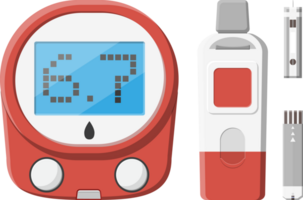 Testing blood glucose concept. Glucometer png