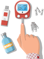 essai du sang glucose concept. glucomètre png