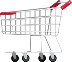 Empty supermarket shopping cart png