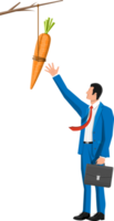 Carrot on a stick and businessman. png