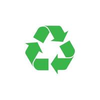 green Recycle icon vector in triangular style isolated on white background