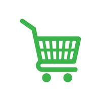 eps10 Shopping green icon vector isolated on white background