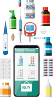 Phone with internet pharmacy app png