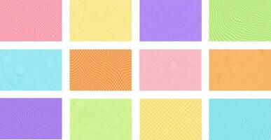 Set of Retro psychedelic checkerboard pattern. Stock vector illustration in flat cartoon style.