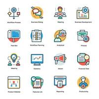 Project Flow Flat Vector Icons Set