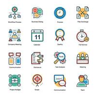 Project Management Flat Vector Icons Set