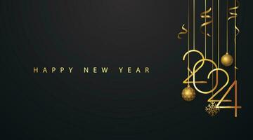 Happy new year 2024 luxury background design vector