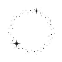 Star circle frame. Wreath round vector