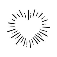 Heart shape burst. Hand drawn sketch vector