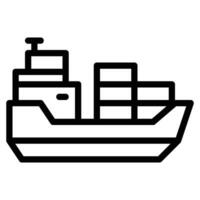 cargo ship icon line outline vector sign symbol graphic illustration