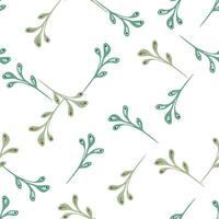 Ornate and organic, this seamless nature-inspired pattern blends doodle. vector