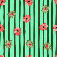 Charming seamless floral pattern with daisies in pastel hues. vector