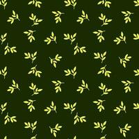 Chic and organic seamless pattern with leaves and herbs. vector