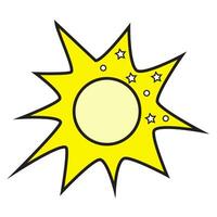 Abstract colored sun, vector illustration in cartoon style