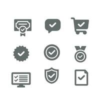 Set of Approve vector icon