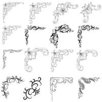 Set of Decorative vintage corner shape frames and borders. floral ornamental frame. Calligraphic frame and page decoration. Vector illustration