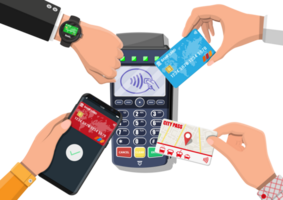 Wireless, contactless or cashless payments png