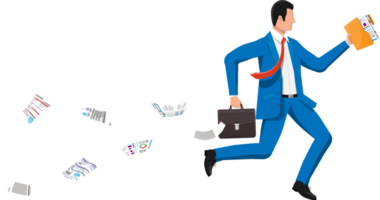 Businessman is fast running png