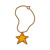 cadena con oro estrella colgante. amuleto icono garabatear vector