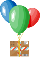 air des ballons et papier carton boîte emballer. png