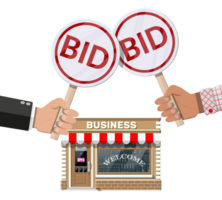 Selling or buying business on auction png