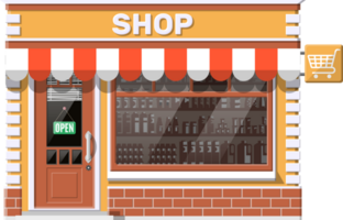 Small european style shop exterior. png