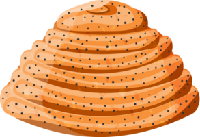 dulce bollo icono. Fresco dulce canela rollo. png