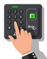 Password and fingerprint security device png