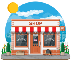 Small european style shop exterior. png