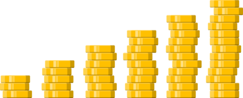 Stacks of gold coins png