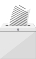 Ballot box. Container with lock full of documents png