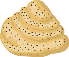 dulce bollo icono. Fresco dulce canela rollo. png