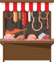 Meat street market. Meat store stall. png