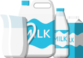 Milk in various packages png