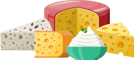 Set of milk cheese products png